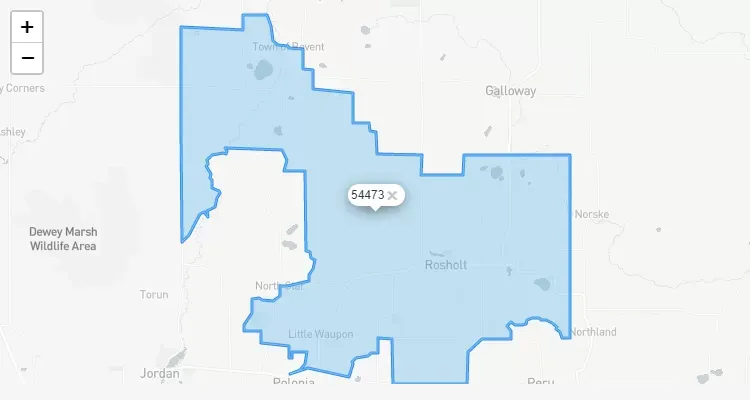 Código Postal WISCONSIN city ALBAN - zip code Estados Unidos USA