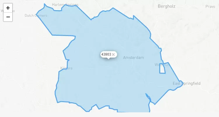 Código Postal OHIO city AMSTERDAM - zip code Estados Unidos USA