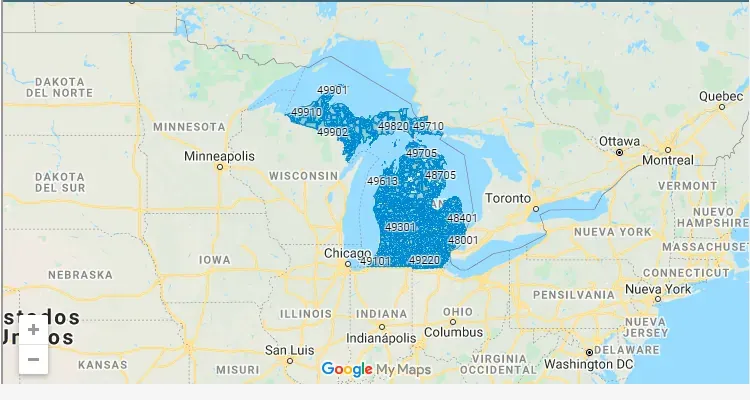 Código Postal MICHIGAN city AMWAY-CORP - zip code Estados Unidos USA