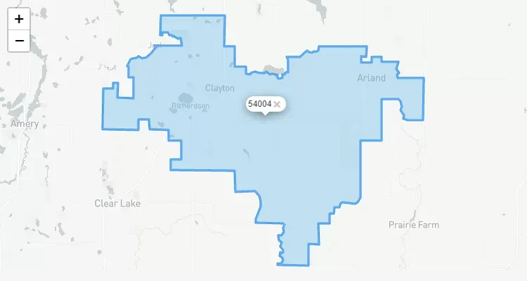 Código Postal WISCONSIN city ARLAND - zip code Estados Unidos USA