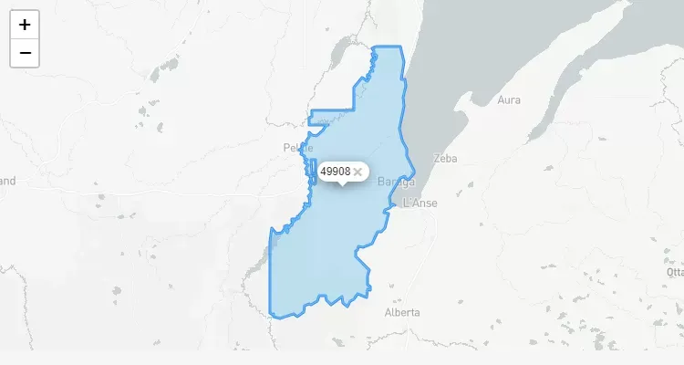 Código Postal MICHIGAN city BARAGA - zip code Estados Unidos USA