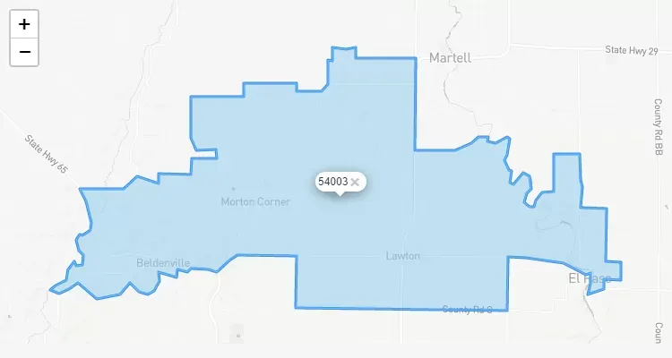 Código Postal WISCONSIN city BELDENVILLE - zip code Estados Unidos USA