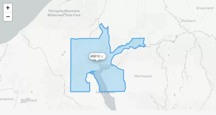 Código Postal MICHIGAN city BERGLAND - zip code Estados Unidos USA