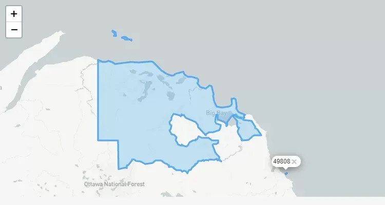 Código Postal MICHIGAN city BIG-BAY - zip code Estados Unidos USA