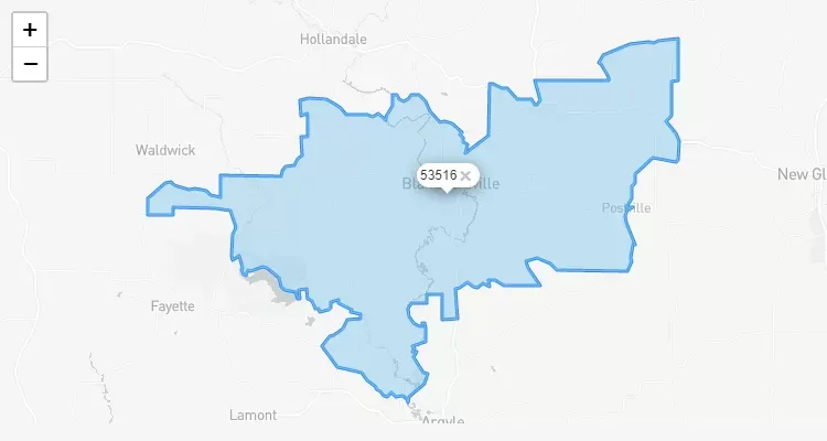 Código Postal WISCONSIN city BLANCHARDVLLE - zip code Estados Unidos USA