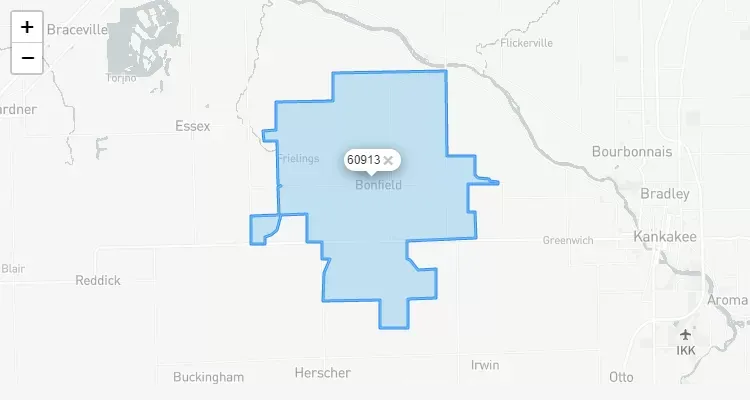 Código Postal ILLINOIS city BONFIELD - zip code Estados Unidos USA