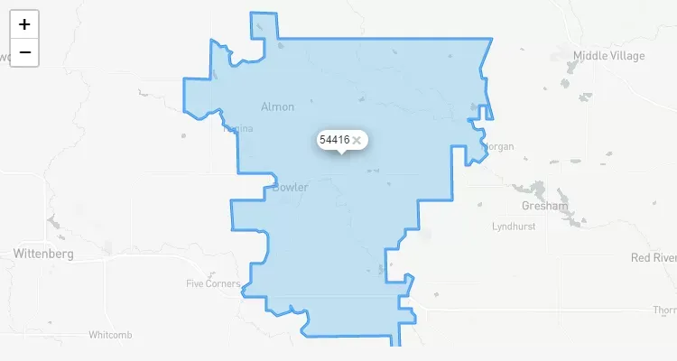 Código Postal WISCONSIN city BOWLER - zip code Estados Unidos USA