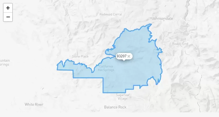 Código Postal CALIFORNIA city CALIFORNIA-HOT-SPRINGS - zip code Estados Unidos USA