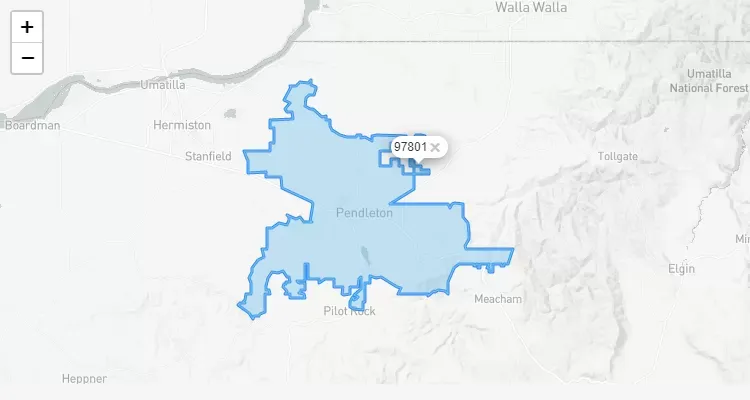 Código Postal OREGON city CAYUSE - zip code Estados Unidos USA