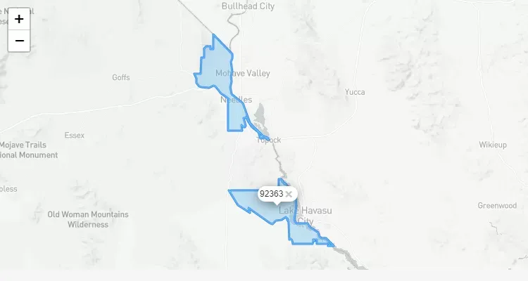 Código Postal CALIFORNIA city CHEMEHUEVI - zip code Estados Unidos USA