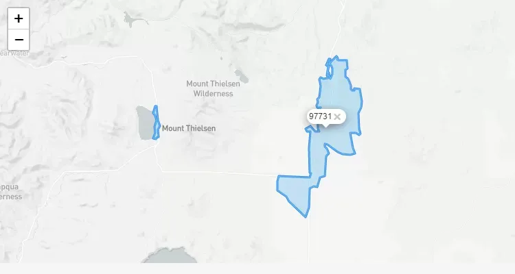 Código Postal OREGON city CHEMULT - zip code Estados Unidos USA