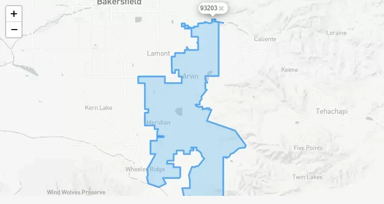 Código Postal CALIFORNIA city DI-GIORGIO - zip code Estados Unidos USA