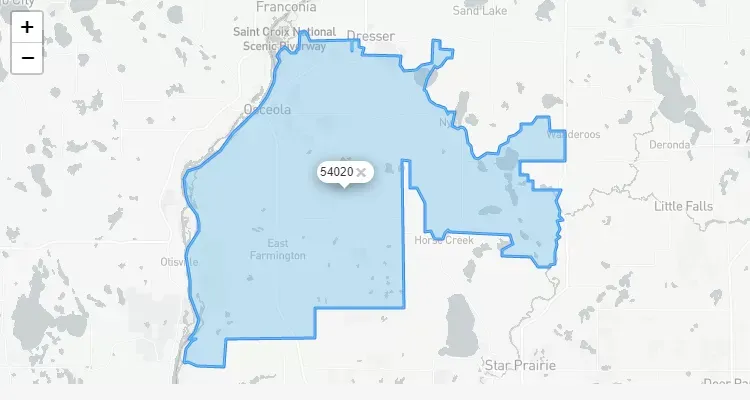 Código Postal WISCONSIN city EAST-FARMINGTON - zip code Estados Unidos USA