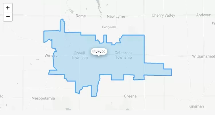 Código Postal OHIO city EAST-ORWELL - zip code Estados Unidos USA