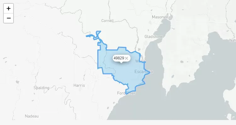 Código Postal MICHIGAN city ESCANABA - zip code Estados Unidos USA