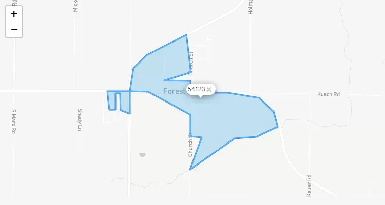 Código Postal WISCONSIN city FOREST-JCT - zip code Estados Unidos USA