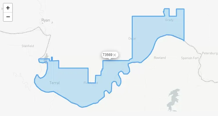 Código Postal OKLAHOMA city TERRAL - zip code Estados Unidos USA