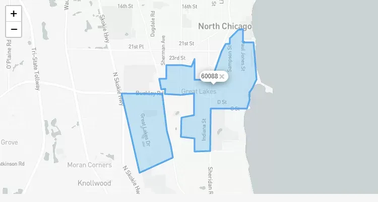 Código Postal ILLINOIS city GREAT-LAKES - zip code Estados Unidos USA