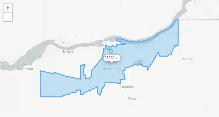 Código Postal OREGON city HERMISTON - zip code Estados Unidos USA