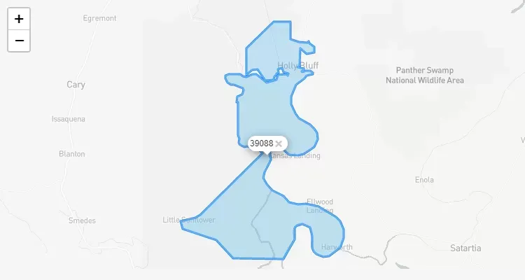 Código Postal MISSISSIPPI city HOLLY-BLUFF - zip code Estados Unidos USA