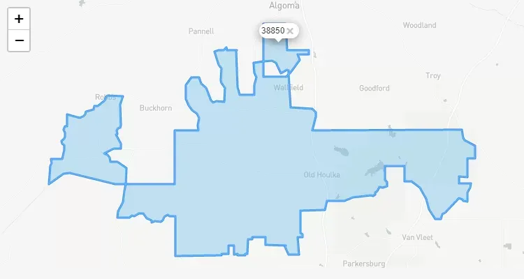 Código Postal MISSISSIPPI city HOULKA - zip code Estados Unidos USA