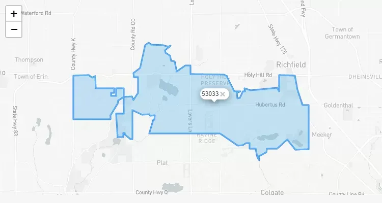 Código Postal WISCONSIN city HUBERTUS - zip code Estados Unidos USA