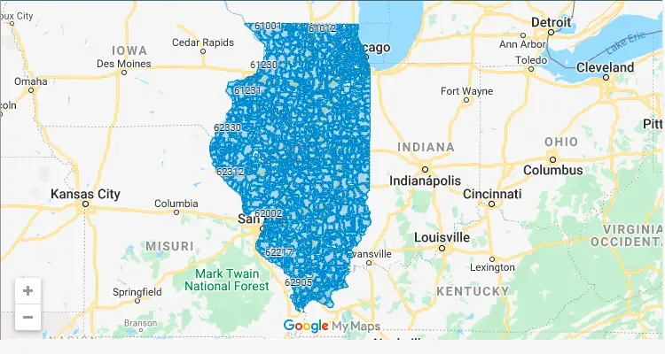 Código Postal ILLINOIS city ILL-DEPT-REVENUE - zip code Estados Unidos USA