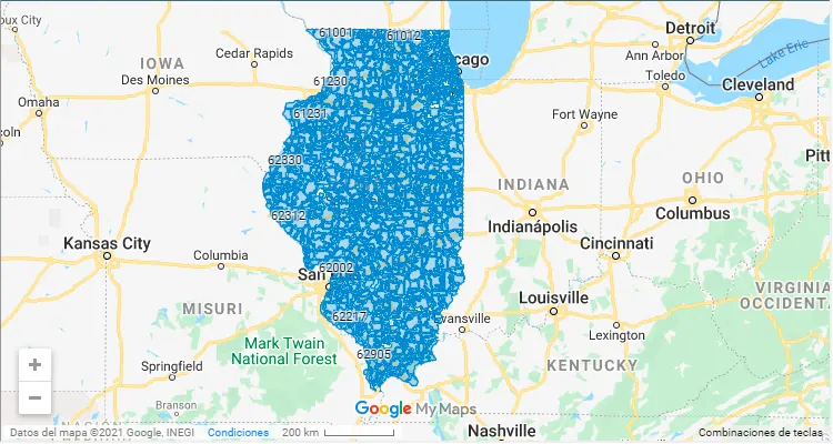 Código Postal Illinois - zip code Estados Unidos USA