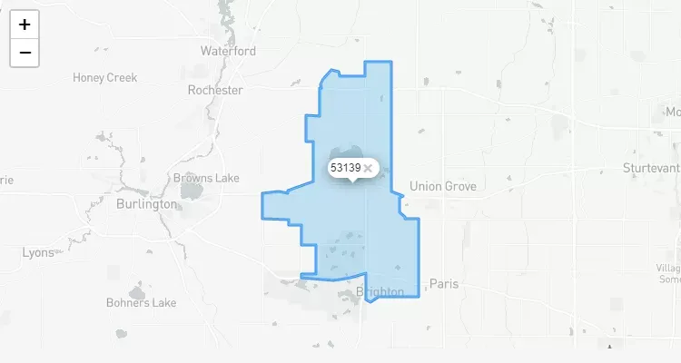 Código Postal WISCONSIN city KANSASVILLE - zip code Estados Unidos USA