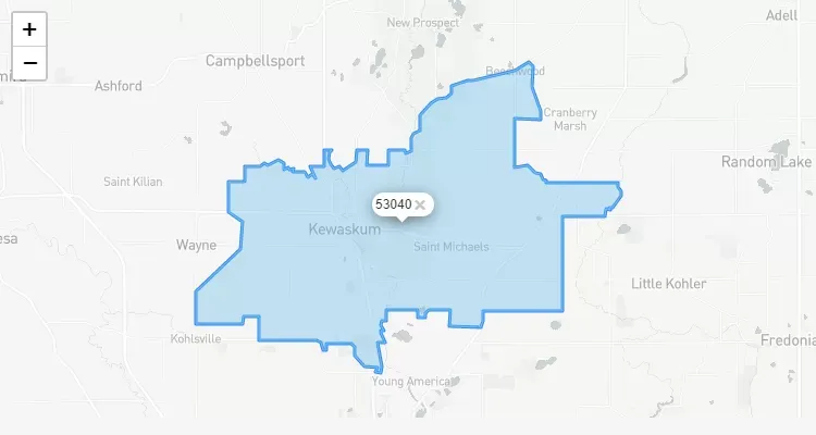 Código Postal WISCONSIN city KEWASKUM - zip code Estados Unidos USA