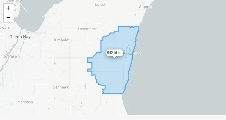 Código Postal WISCONSIN city KEWAUNEE - zip code Estados Unidos USA
