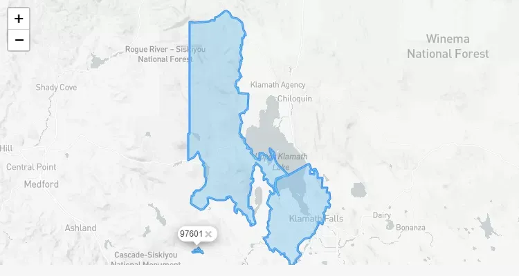 Código Postal OREGON city KFALLS - zip code Estados Unidos USA