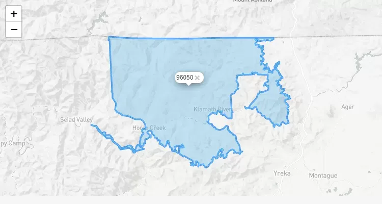 Código Postal CALIFORNIA city KLAMATH-RIVER - zip code Estados Unidos USA