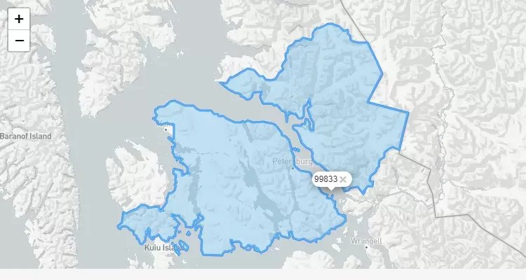 Código Postal ALASKA city KUPREANOF - zip code Estados Unidos USA