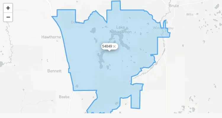 Código Postal WISCONSIN city LAKE-NEBAGAMON - zip code Estados Unidos USA