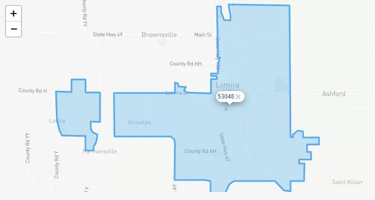 Código Postal WISCONSIN city LOMIRA - zip code Estados Unidos USA