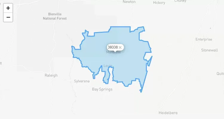 Código Postal MISSISSIPPI city LOUIN - zip code Estados Unidos USA