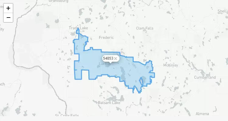 Código Postal WISCONSIN city LUCK - zip code Estados Unidos USA