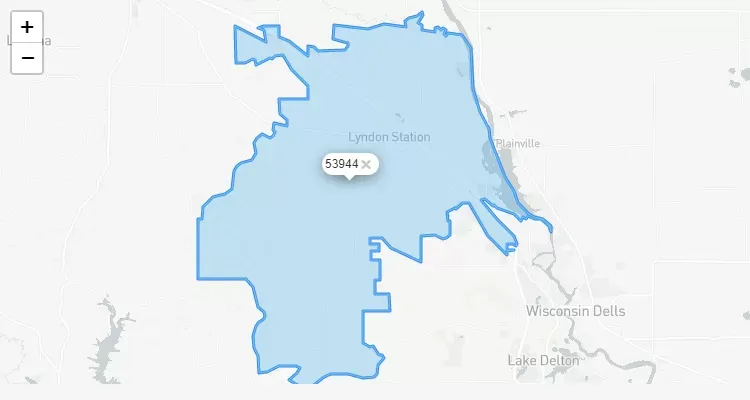 Código Postal WISCONSIN city LYNDON-STATION - zip code Estados Unidos USA