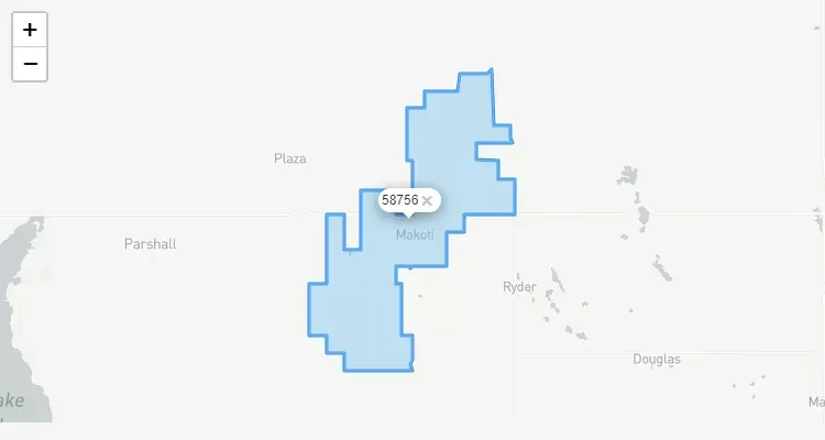 Código Postal NORTH-DAKOTA city MAKOTI - zip code Estados Unidos USA