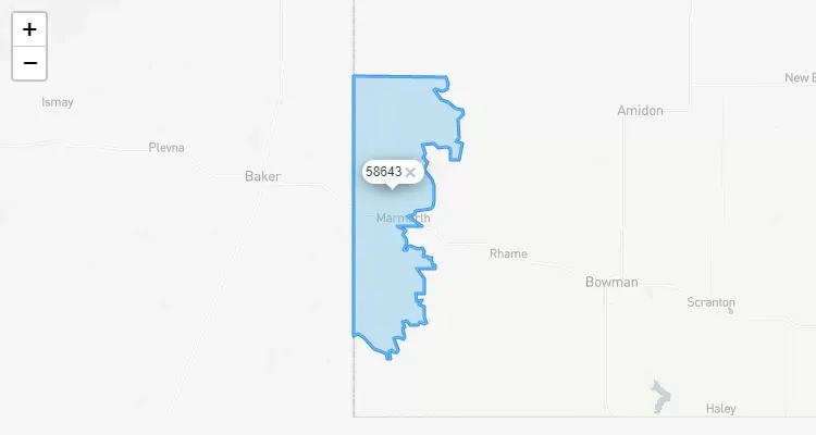 Código Postal NORTH-DAKOTA city MARMARTH - zip code Estados Unidos USA