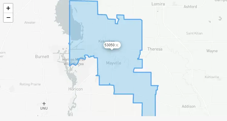 Código Postal OREGON city MAYVILLE - zip code Estados Unidos USA