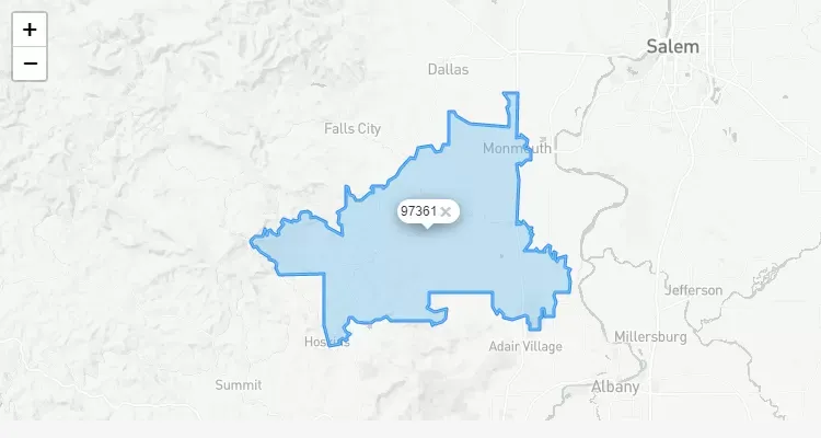 Código Postal OREGON city MONMOUTH - zip code Estados Unidos USA