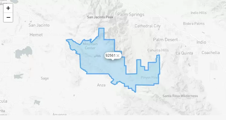 Código Postal CALIFORNIA city MOUNTAIN-CTR - zip code Estados Unidos USA