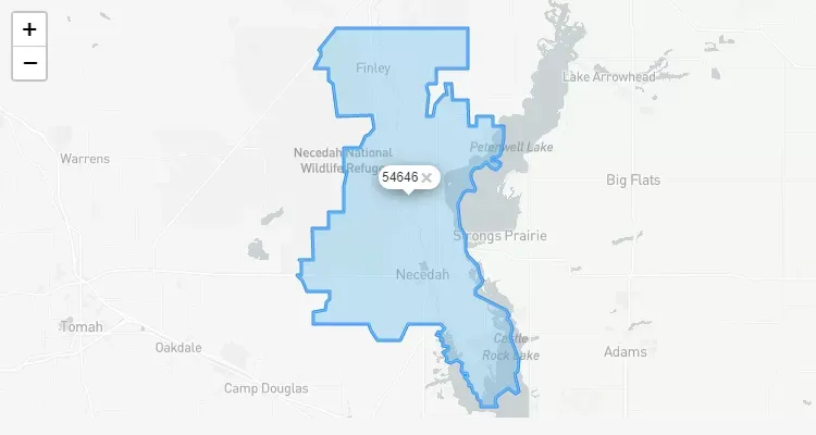 Código Postal WISCONSIN city NECEDAH - zip code Estados Unidos USA