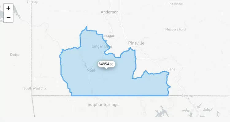 Código Postal MISSOURI city NOEL - zip code Estados Unidos USA