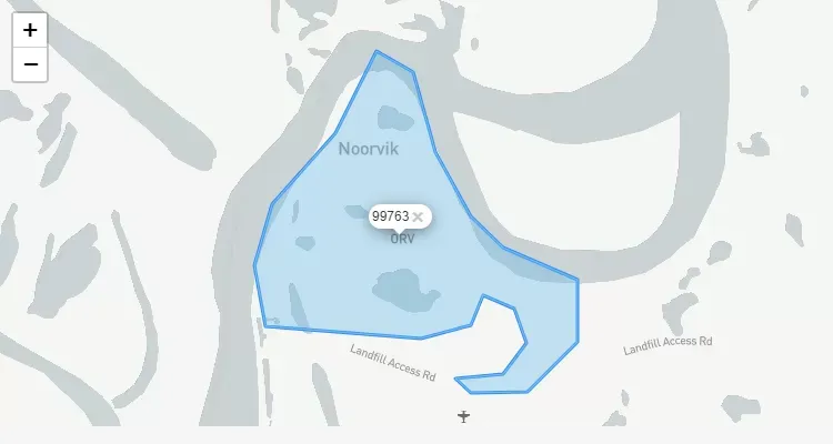 Código Postal ALASKA city NOORVIK - zip code Estados Unidos USA