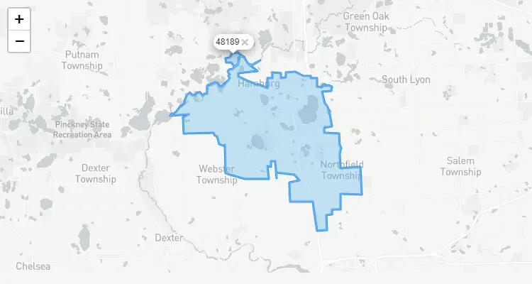 Código Postal MICHIGAN city NORTHFIELD-TWP - zip code Estados Unidos USA