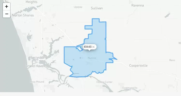 Código Postal MICHIGAN city NUNICA - zip code Estados Unidos USA