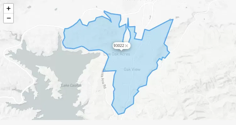 Código Postal CALIFORNIA city OAK-VIEW - zip code Estados Unidos USA